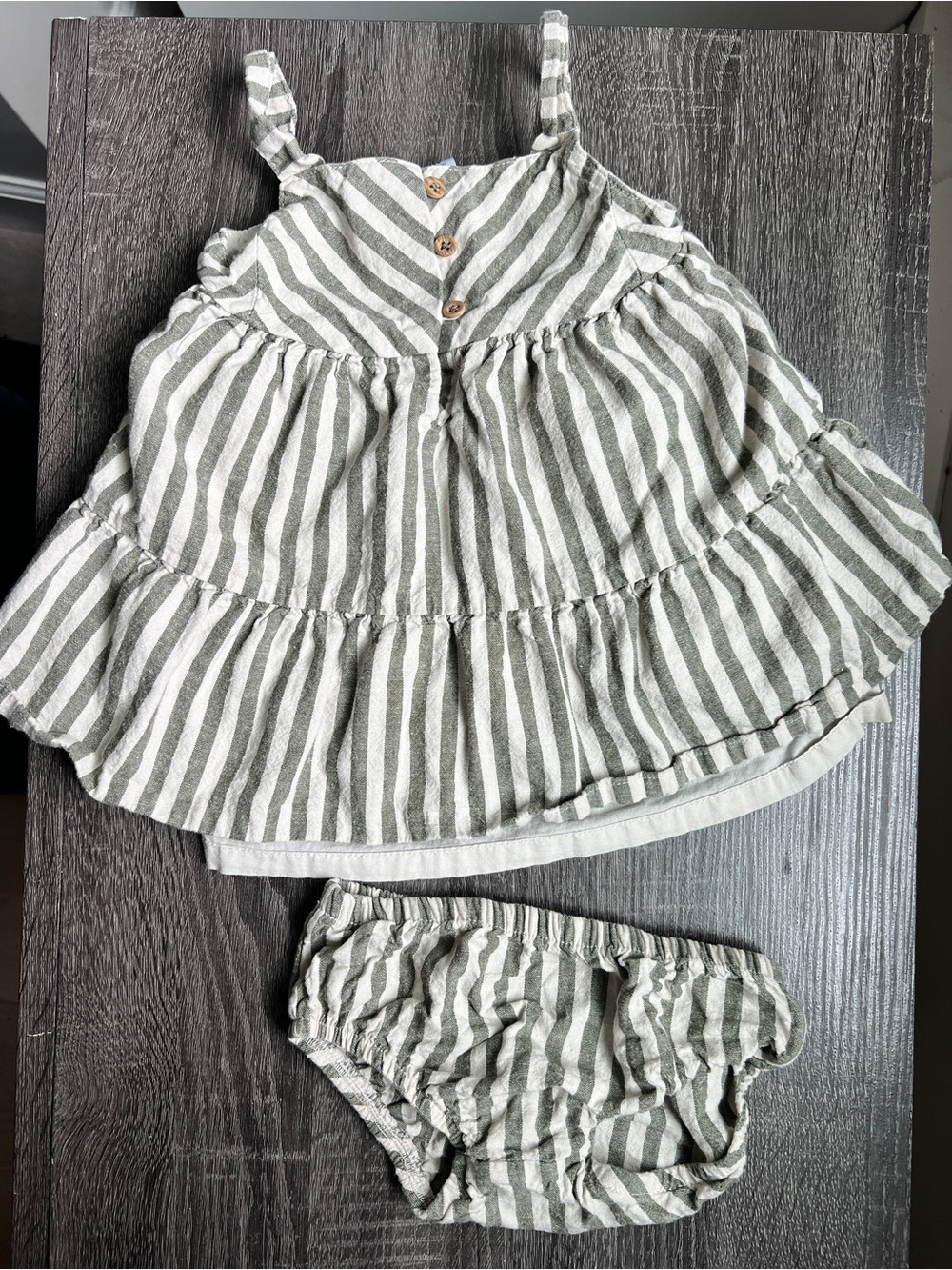 Striped Tiered Dress & Bloomers Set | 9M